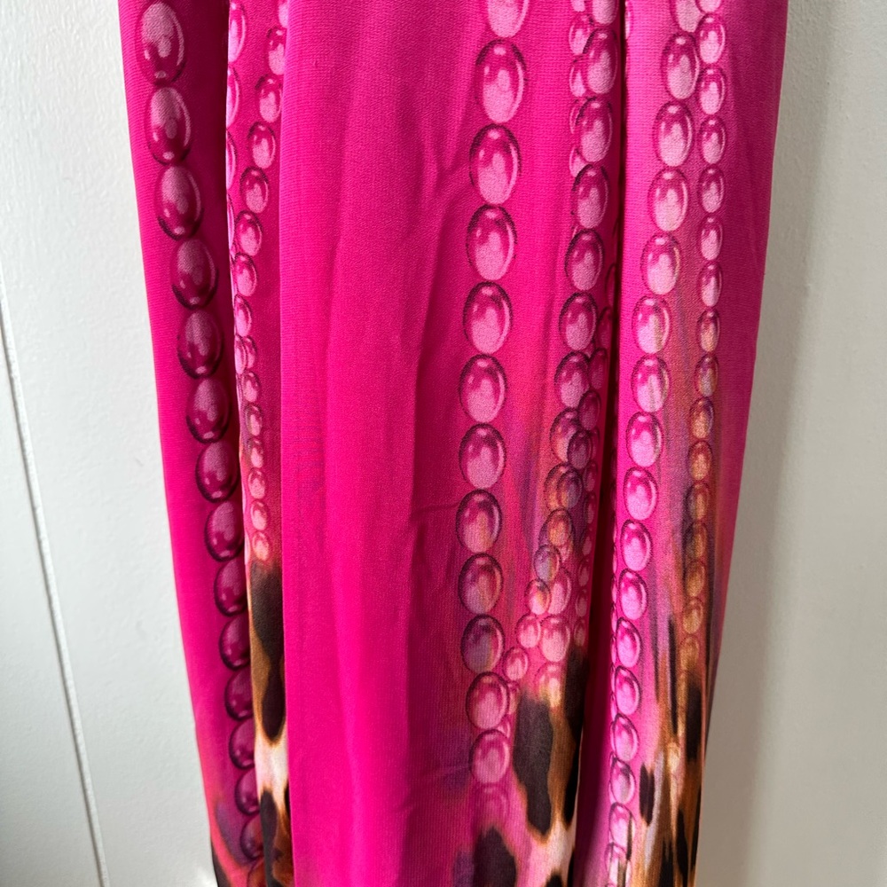 CeCe forever Pink Bodycon Cheetah Maxi Dress Plunge Neckline Open Back Dress - Picture 8 of 16